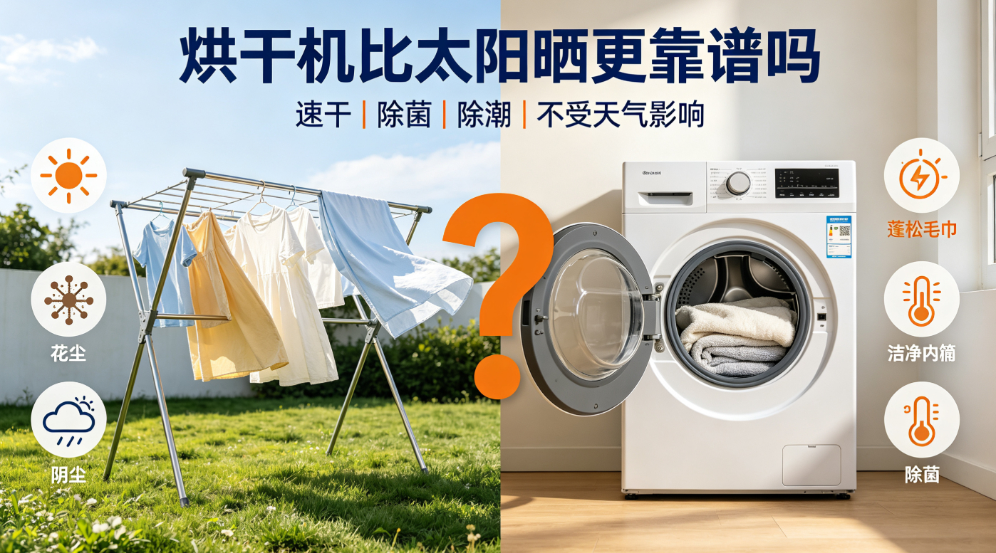 烘干机比太阳晒更靠谱吗 问这话的人，八成没在南方过过梅雨季。作为一个在回南天里晾