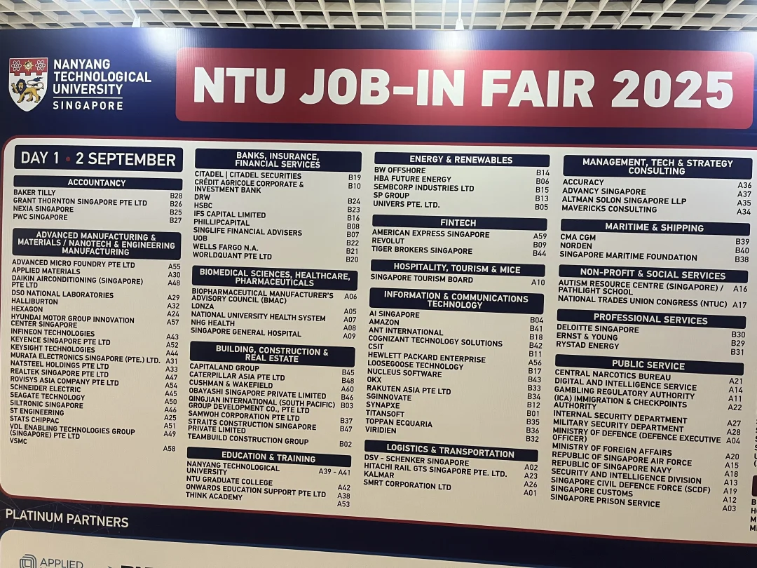 🇸🇬NTU job-in Fair 2025来了‼️