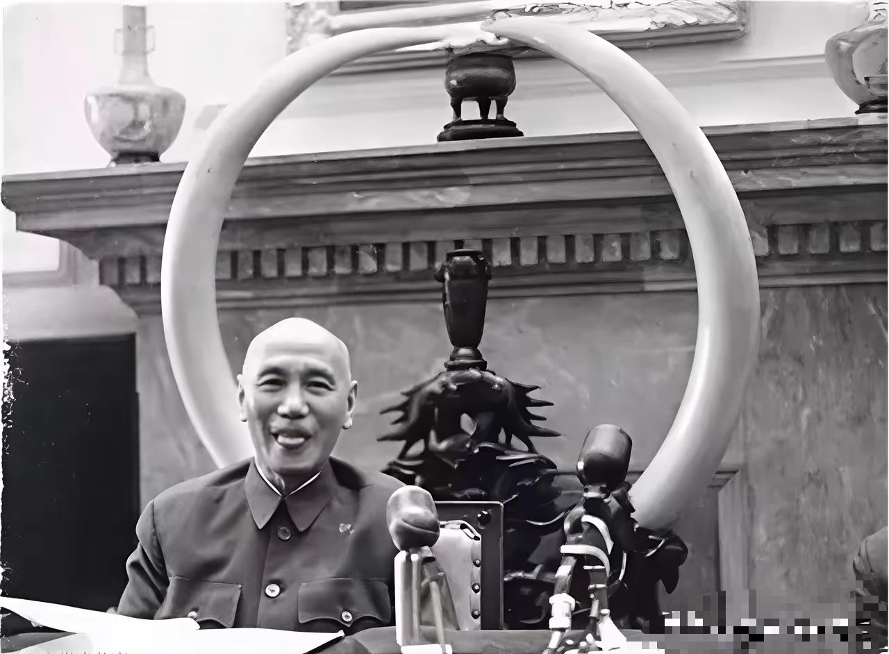 1960年9月，一向在媒体面前严肃的蒋介石，伸出舌头被抓拍，这张照片一度被尘封。