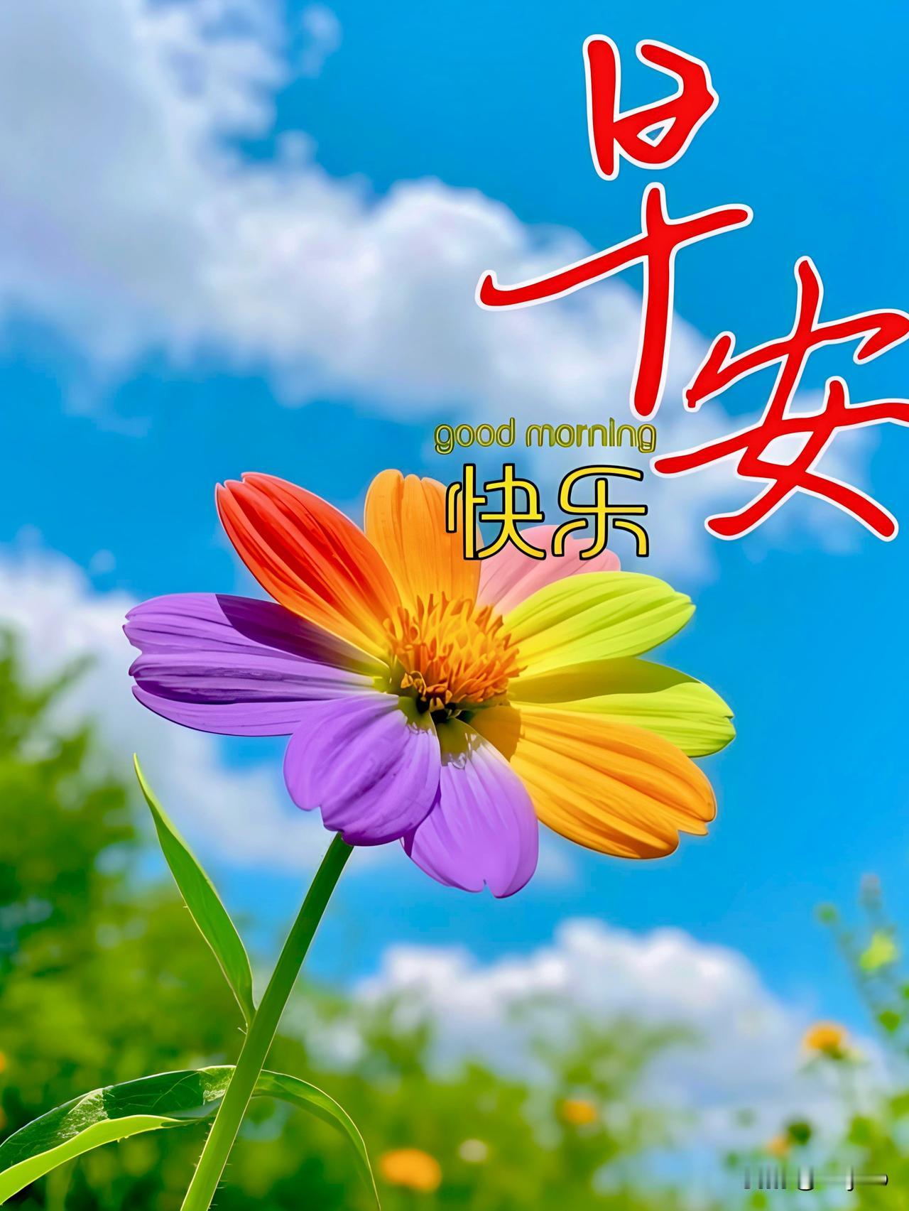 晨风轻轻吹，阳光暖暖照。
好运随风来，福气伴云到。
愿心向暖阳，步履轻盈，
所遇
