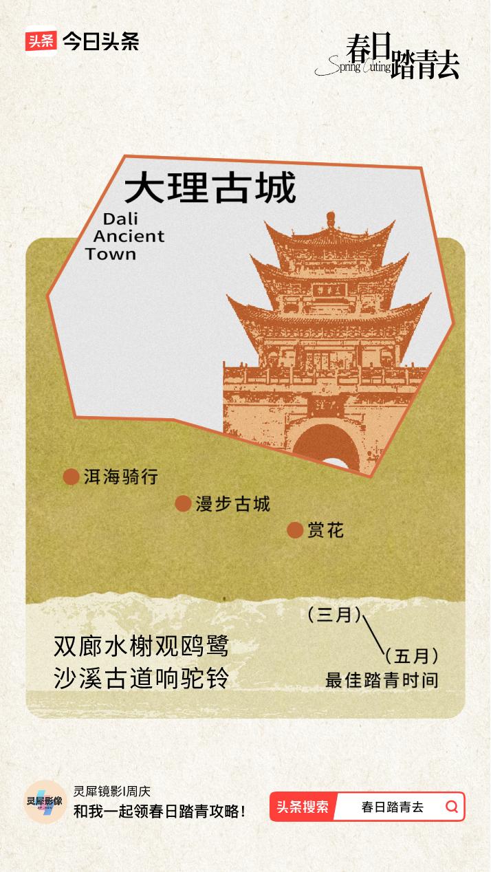 春日踏青去我领到了春日踏青攻略：双廊水榭观鸥鹭，沙溪古道响驼铃，戳这里👉🏻快