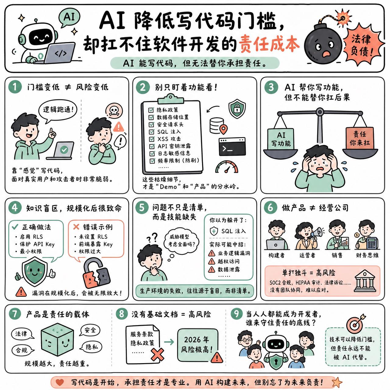 【AI降低写代码门槛，却扛不住软件开发的责任成本】

快速阅读：AI 极大地降低