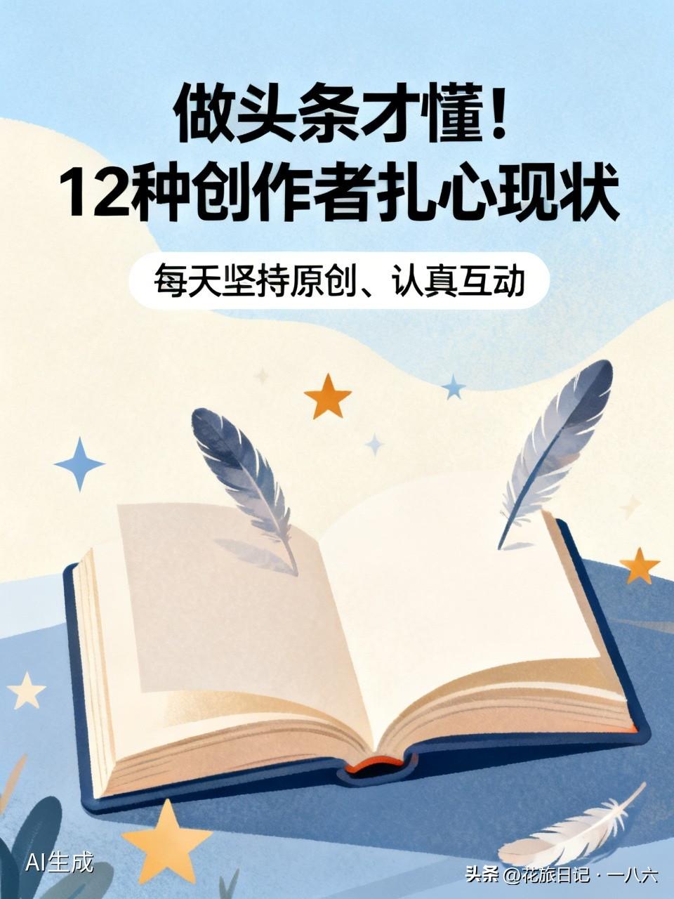 做头条才懂！12种创作者扎心现状，条条说到心坎里
 
每天坚持原创、认真互动，久