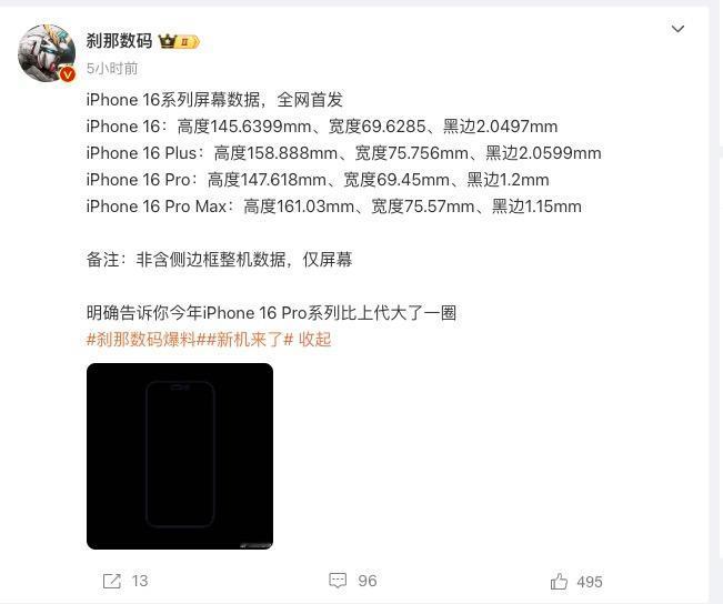 惊了iPhone16 Pro Max的屏幕黑边只有1.15mm? [震惊]原本以