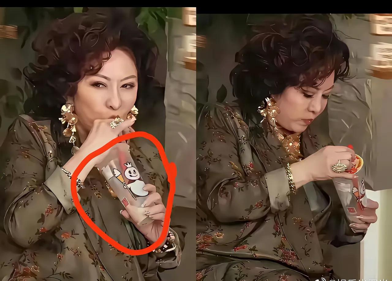 向太这个打扮，戴着满身的珠宝，透着廉价，不见一丝贵气，看着不像是富婆，更像是故意