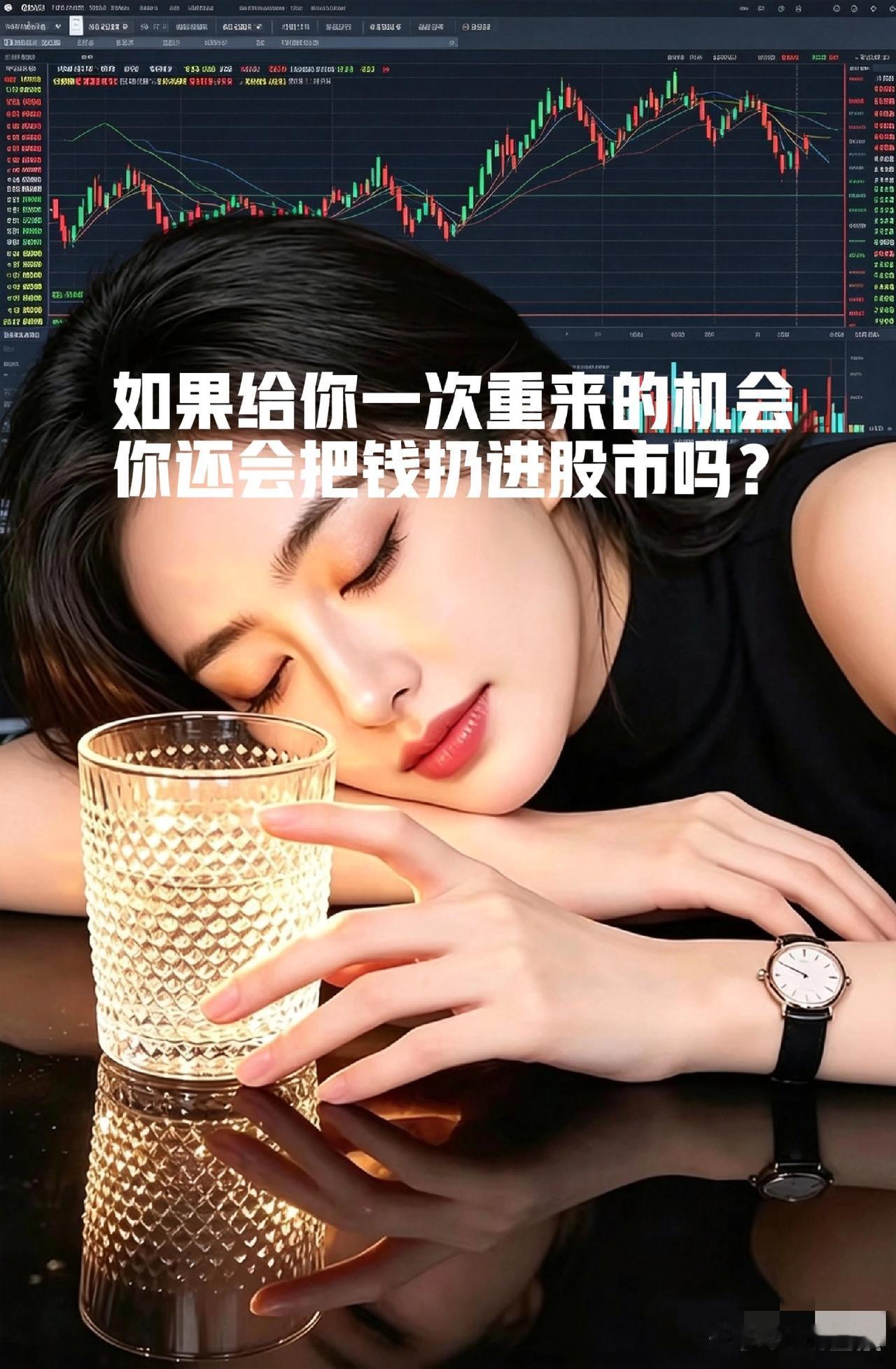 “如果给你一次重来的机会，你还会把钱扔进股市吗？”

闺蜜小雅盯着手机屏幕上的绿