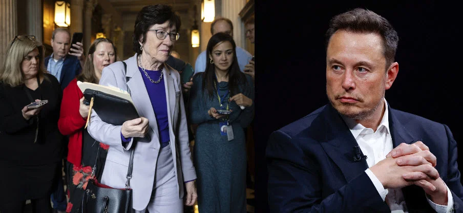 经常投票站在左派那边的美国参院共和党女议员苏珊.柯林斯今天说，马斯克跟...