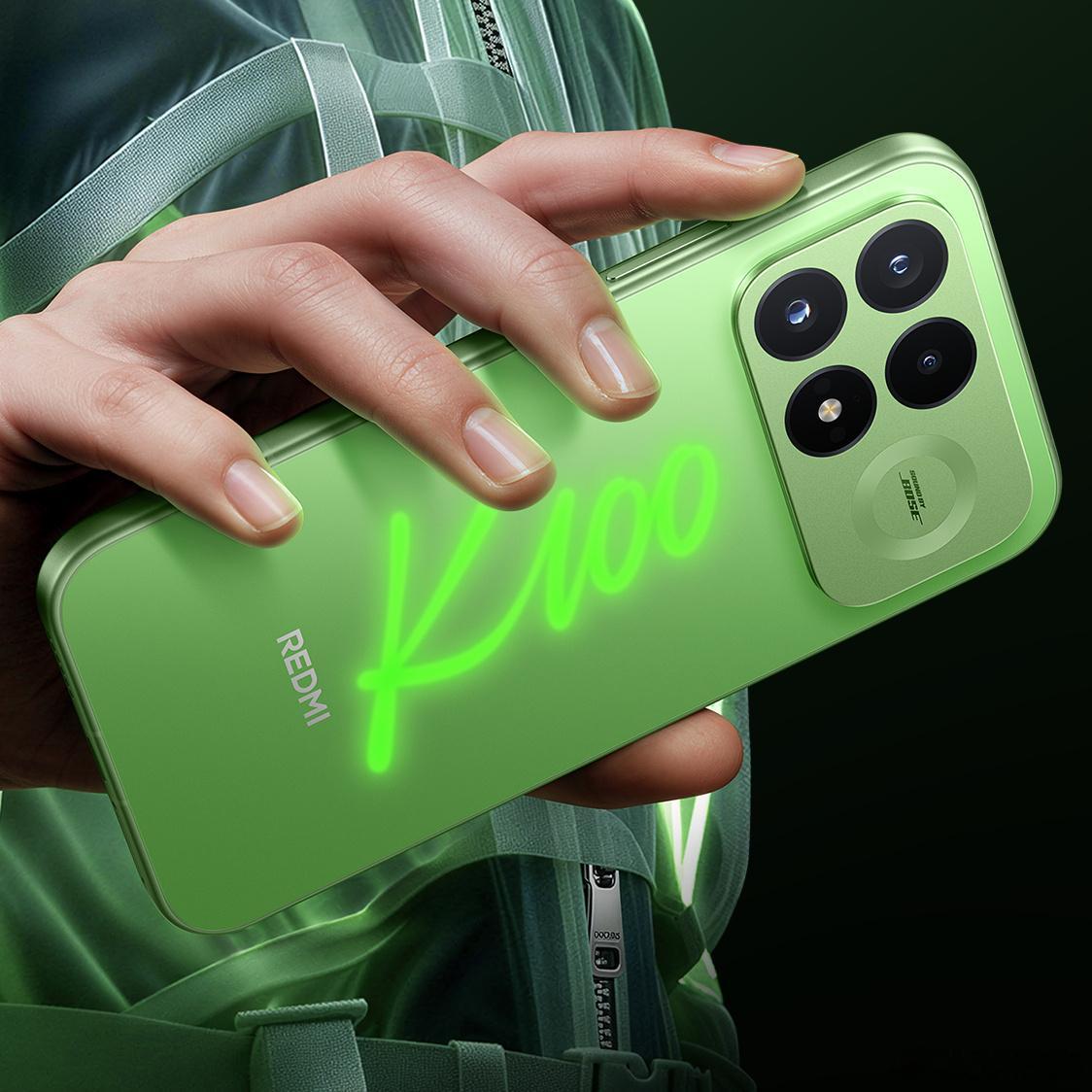 REDMI K100 Pro除了赤霞珠红，这个流萤追光配色也太酷了！后盖底色是荧