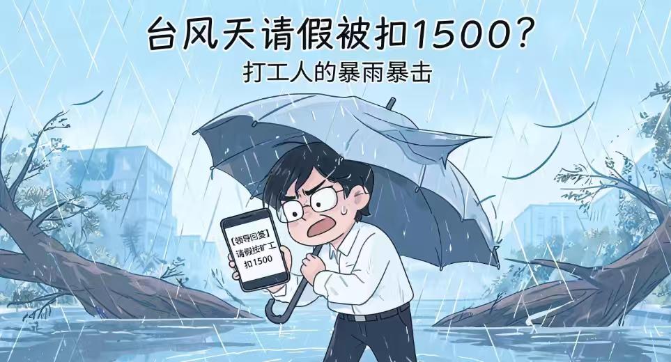 台风天请假1小时被罚1500元：别让冰冷的制度，漠视风雨中的人情
台风“白海豚”