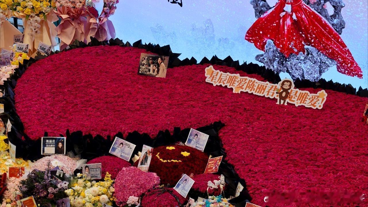 送了2万朵玫瑰花🌹 陈丽君粉丝真的太爱了，而且演出完之后会送给路人粉丝，完全不