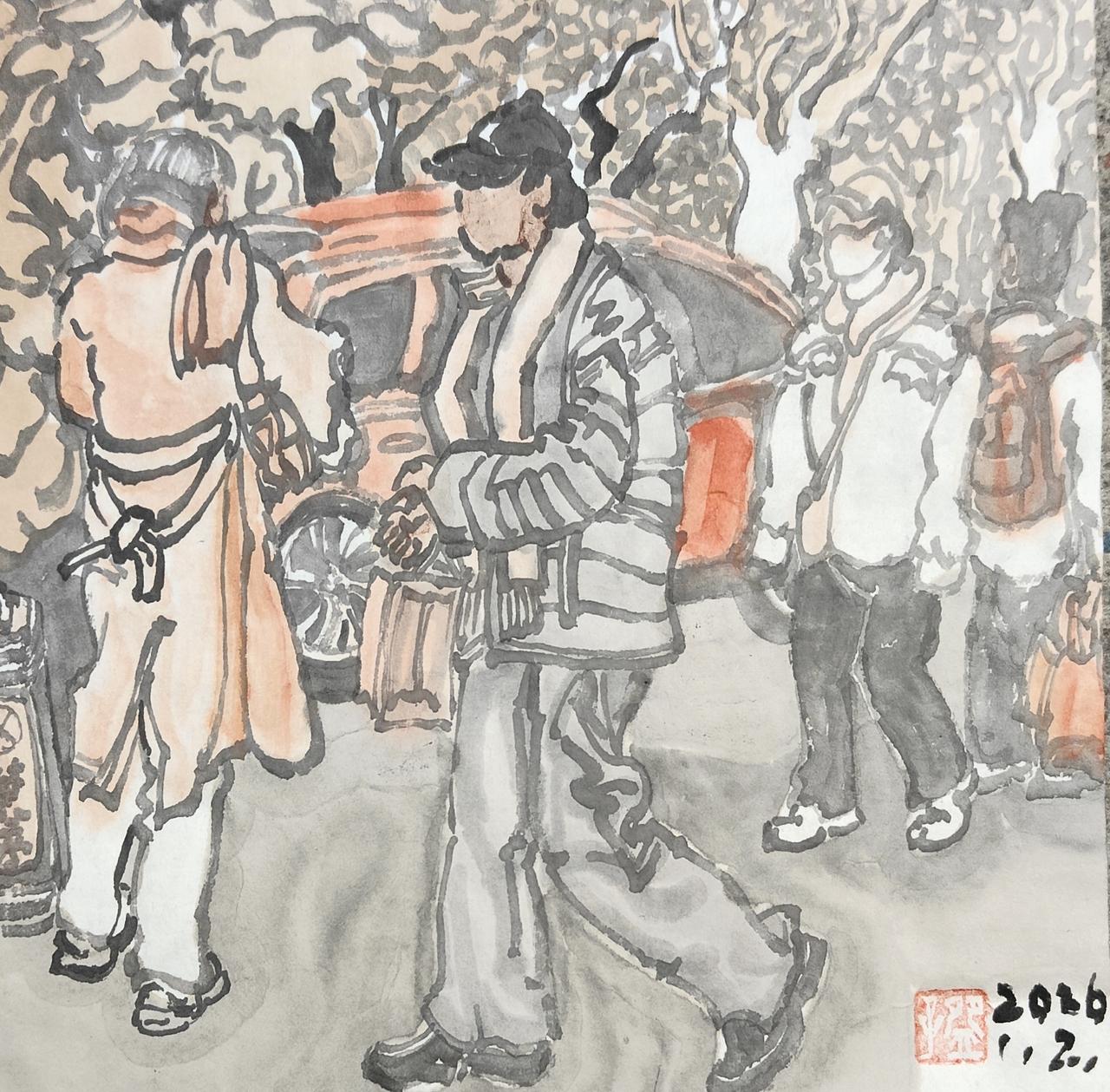 碗子的纸片水墨