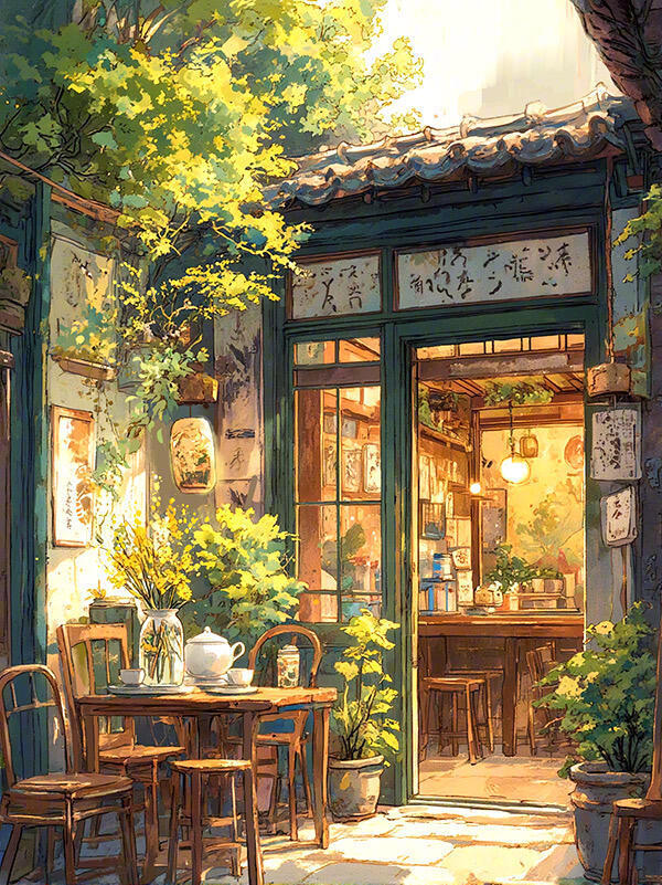 院子落叶，跟我的思念厚厚一叠。 