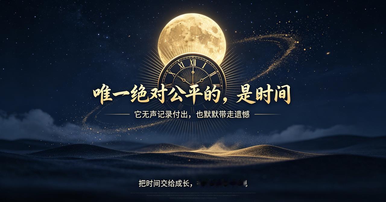 世间贫富、机遇、出身都各有参差，很难做到人人均等。但时间，是这世上唯一绝对公平的
