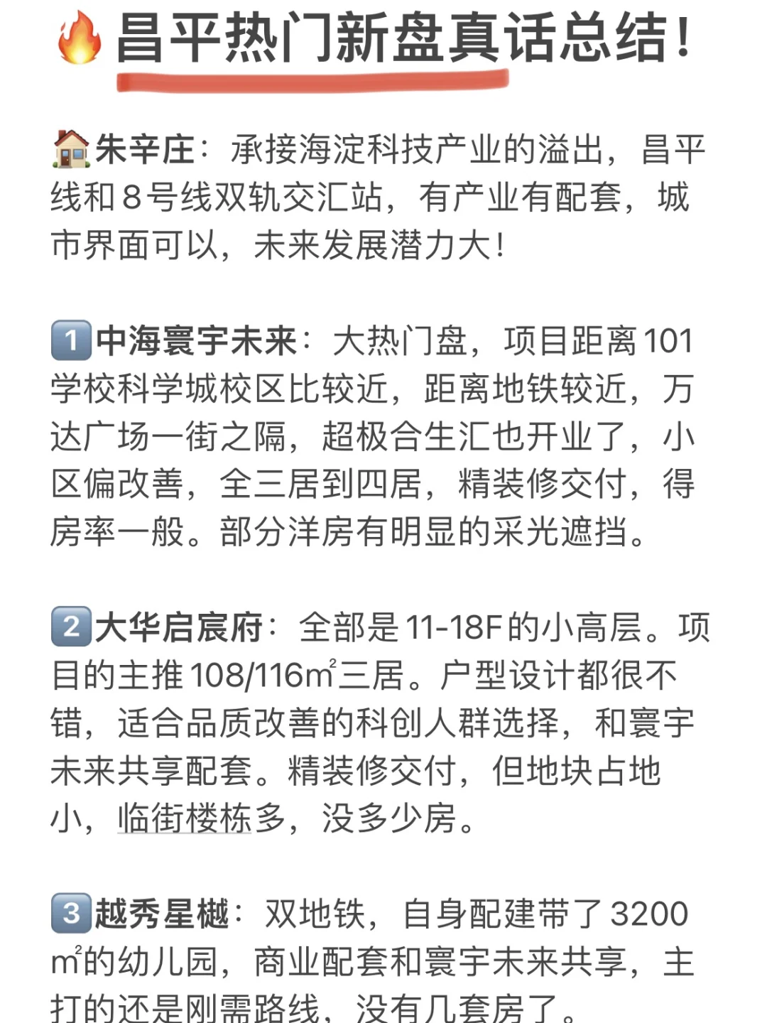 24年昌平热门新盘真话总结🔥