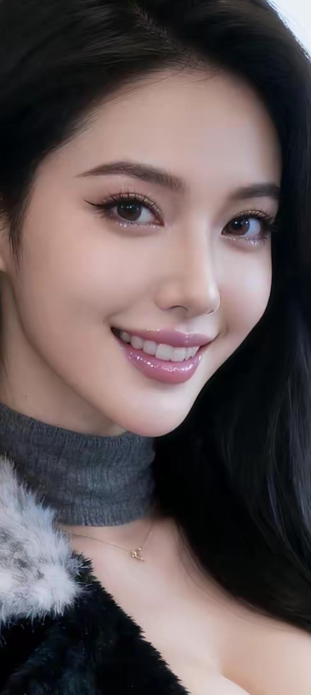 甜美笑容，温柔眼眸，冬日里的温暖拥抱