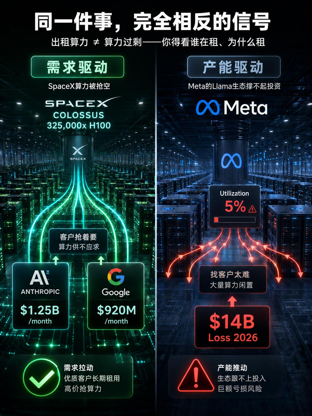 今年6到7月，SpaceX和Meta先后宣布出租AI算力。一个火箭公司靠当GPU