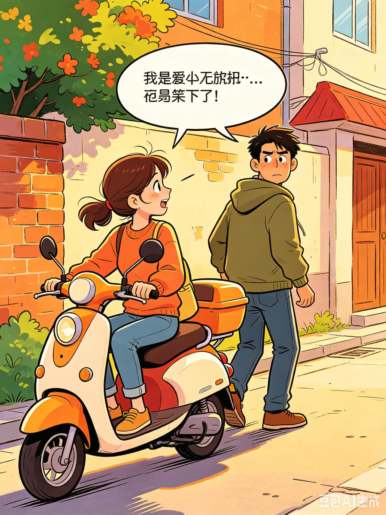 夫妻日常趣事
 
媳妇骑着电动车凑到我跟前：“我大姨妈来了，情绪不稳，你赶紧出去