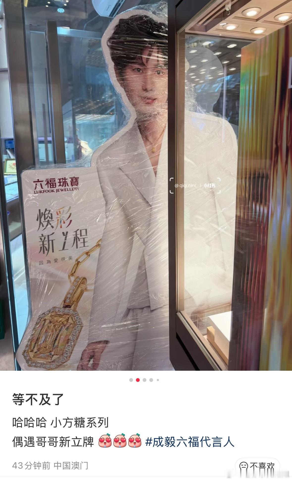 我今天在上海经过六福还没看到新的立牌或者KV呢！羡慕你们这些澳门ip的果果！