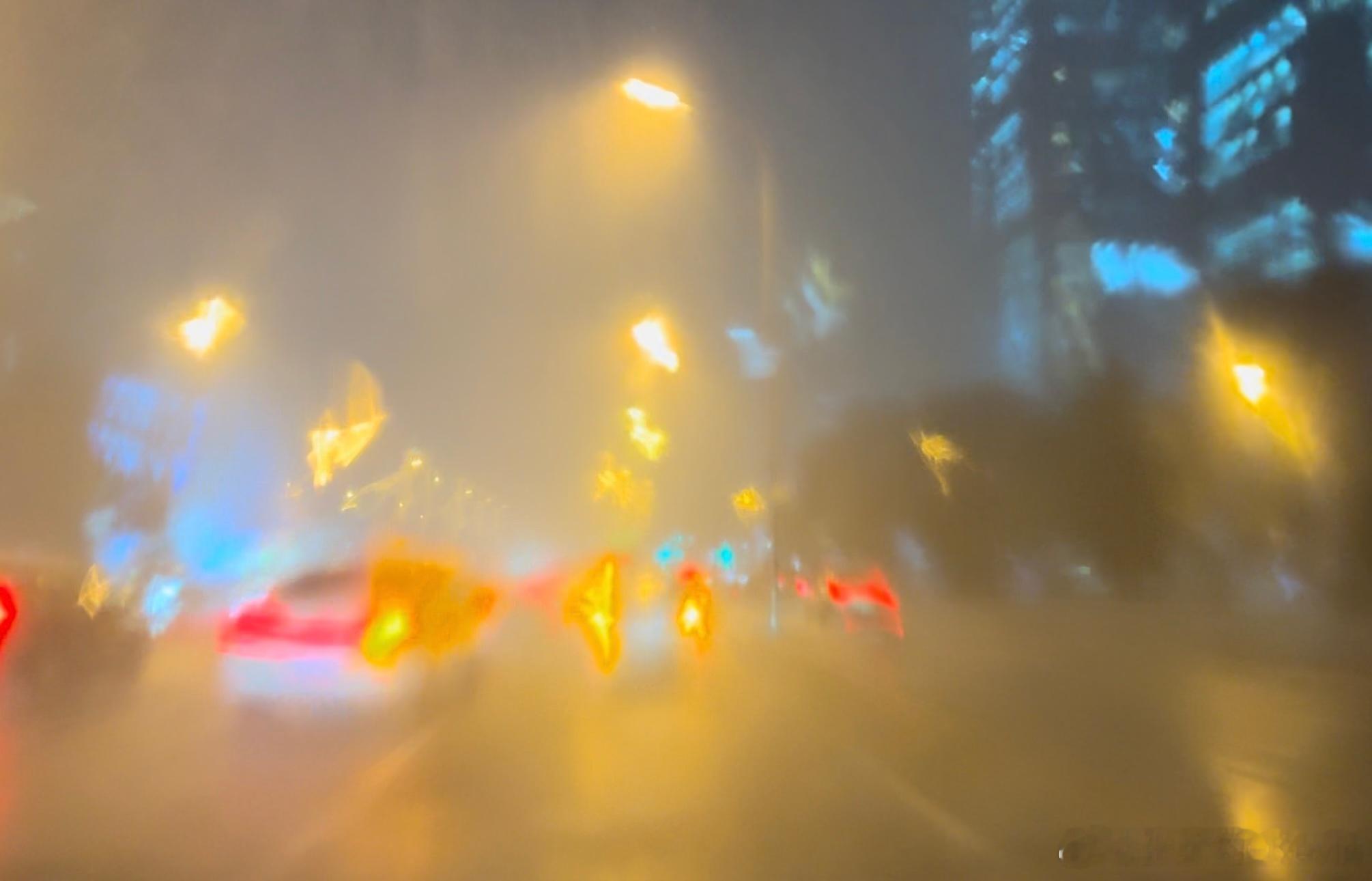 今晚北京这大雨都下冒烟了！有一阵都看不见车道线了，理想这NOA识别居然还贼清晰，