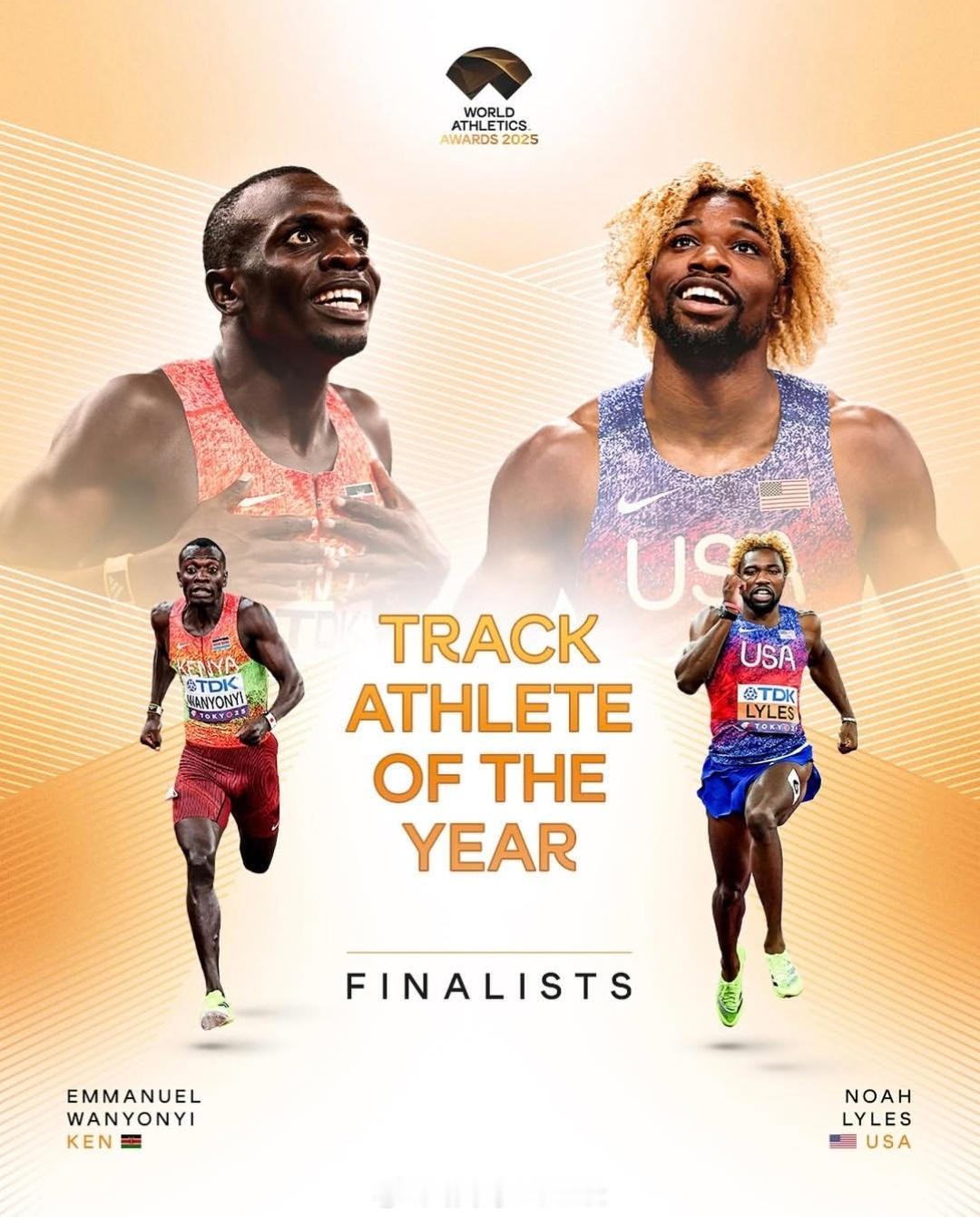 2025世界田联最近最佳运动员评选，各领域FINAL2出炉🇺🇸杰弗森：[无聊