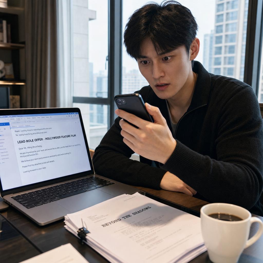 汪卓成这事儿还挺有意思的，也有点让人替他开心。大概就是他被好莱坞那边联系，邀请去