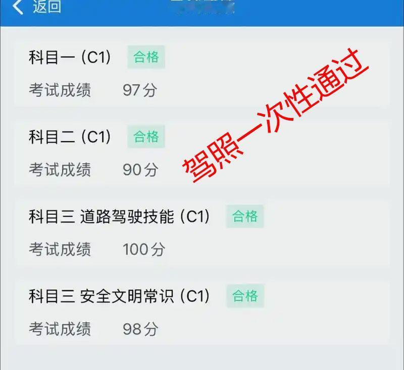 终于拿到驾照了，还是一次性通过！
细看这图，这样的成绩还可以吧！
理论不能得满分