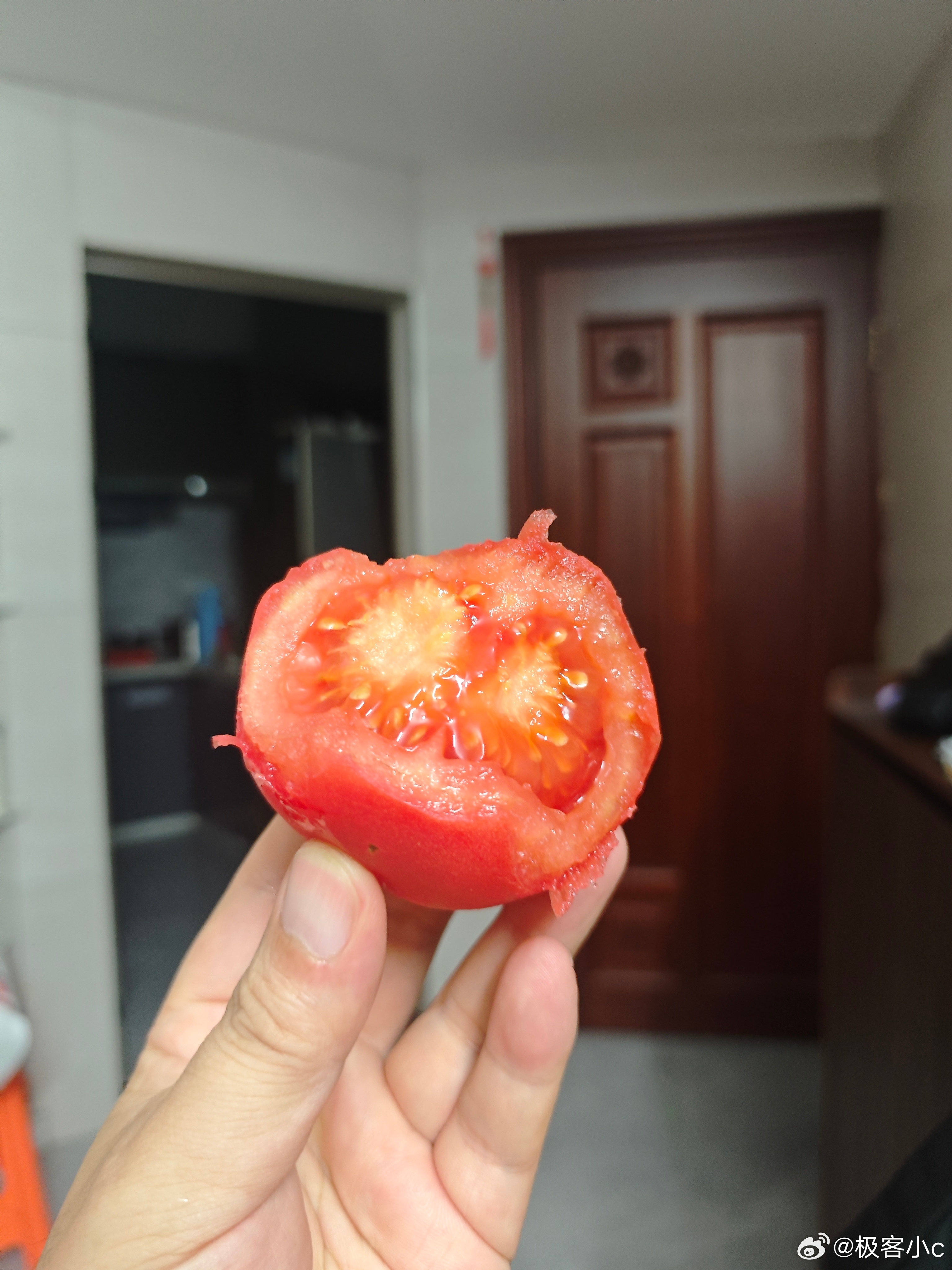 今晚的宵夜，一个西红柿！ 
