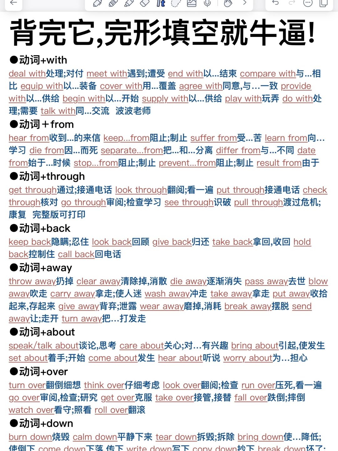 也太牛了吧！背完它，英语完型闭眼选答案！