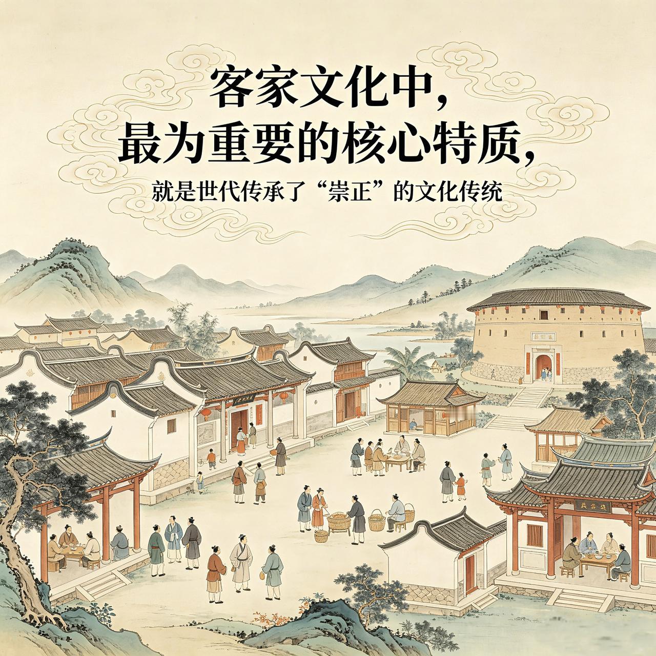 客家文化中，最重要的核心特质，还是在于世代固守了“崇正”的文化传统。延续了很多，