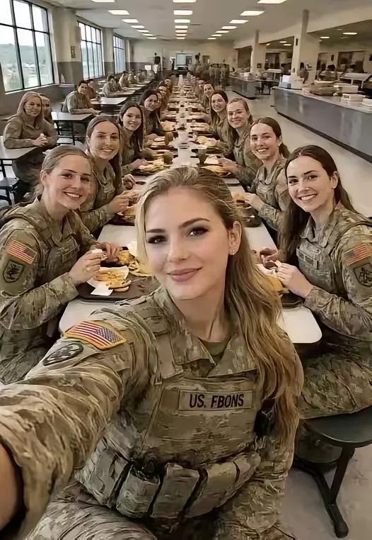 美国女兵玩自拍，颜值打几分？绝美女兵 女兵生活照 女兵写真照 欧美女军人 ai女