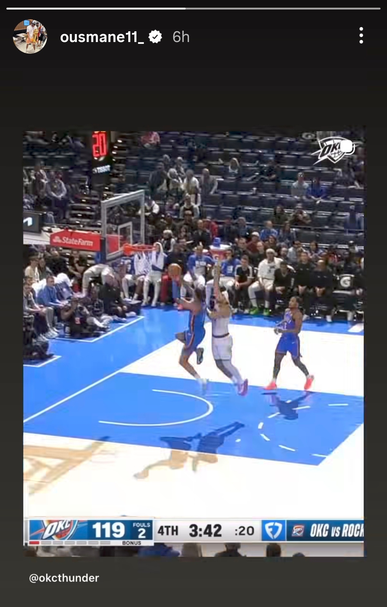 在Shams爆料前的大概三小时，吉昂转发了自己在雷霆打进的最后一球。心情复杂，但