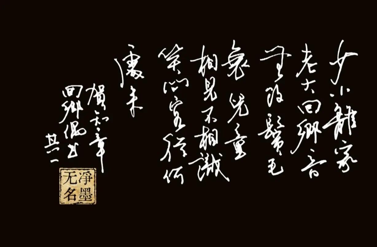 贺知章《回乡偶书·其一》
少小离家老大回，乡音无改鬓毛衰。
儿童相见不相识，笑问