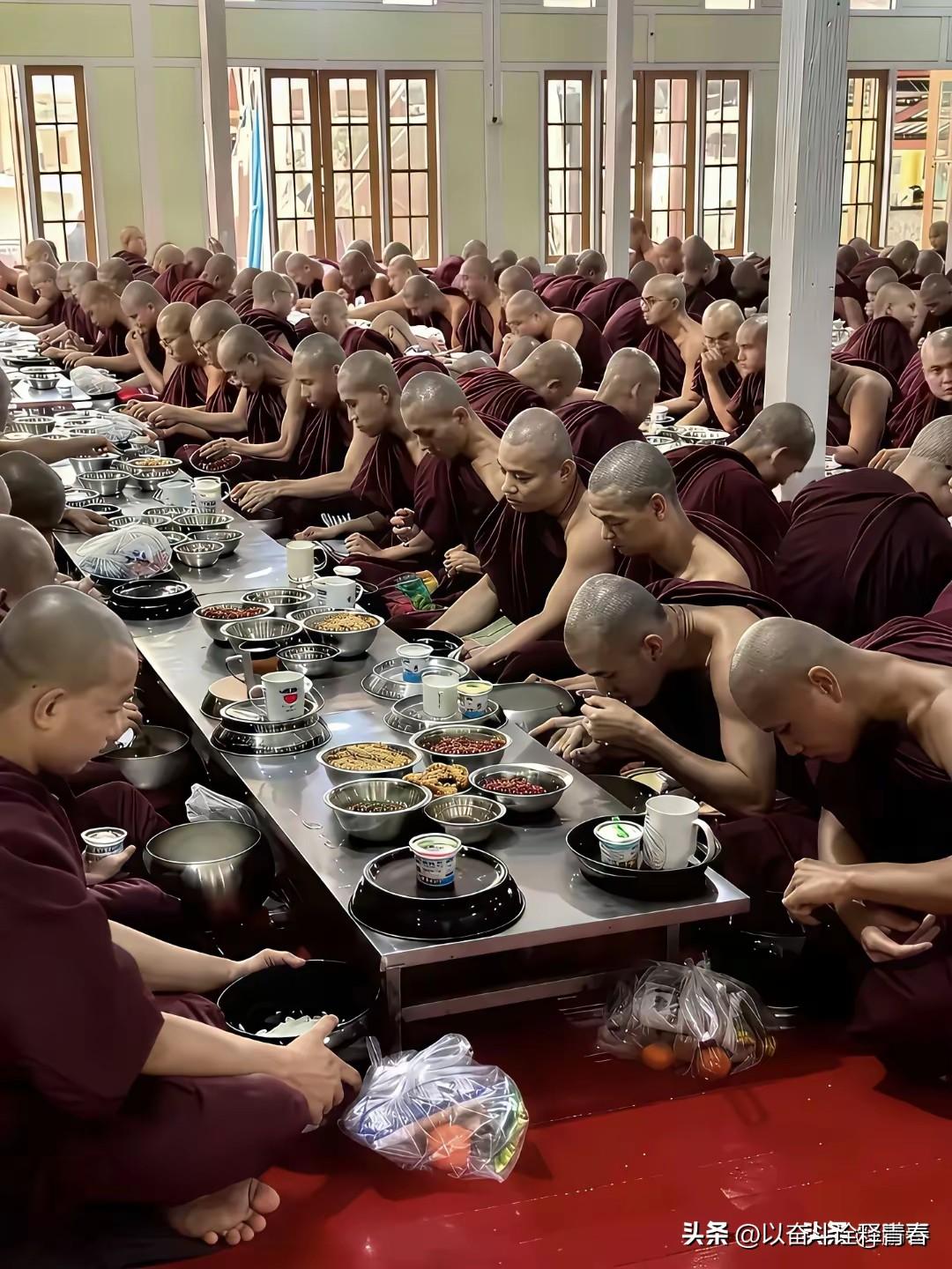 上座部佛教徒这张照片引起了大家的议论。年轻人身强力壮，却遁入空门，岂不可惜。既以