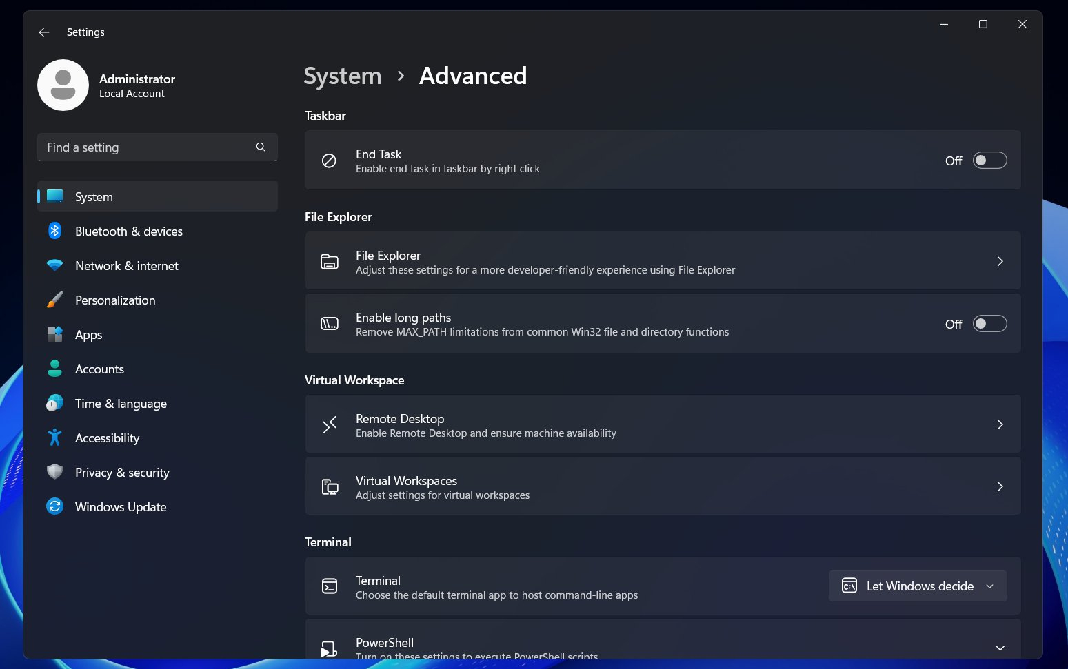 由于当前 Windows 11 的开发者设置页面中许多功能的不仅仅只适用于开发者