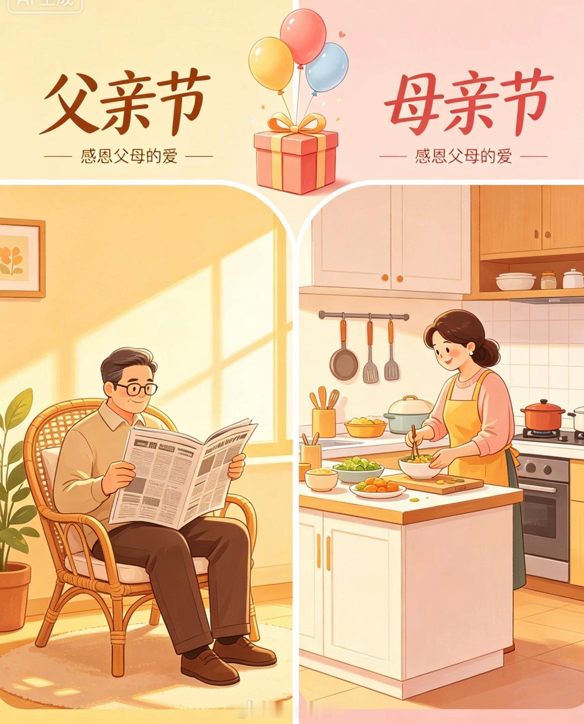 建议父亲节放在母亲节的第二天我同意，最好变成法定节假日，放假两天