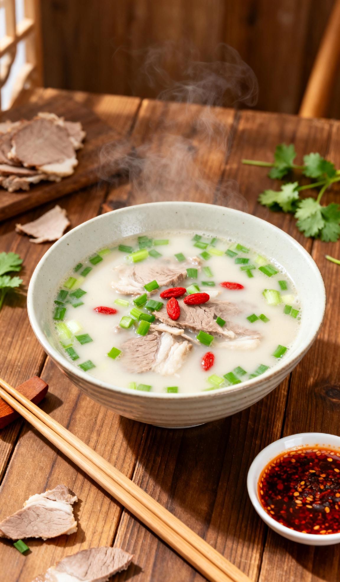 羊肉富含蛋白质和热量，能补身体、抗寒冷，秋冬容易手脚冰凉的友友超适合！炖的时候加