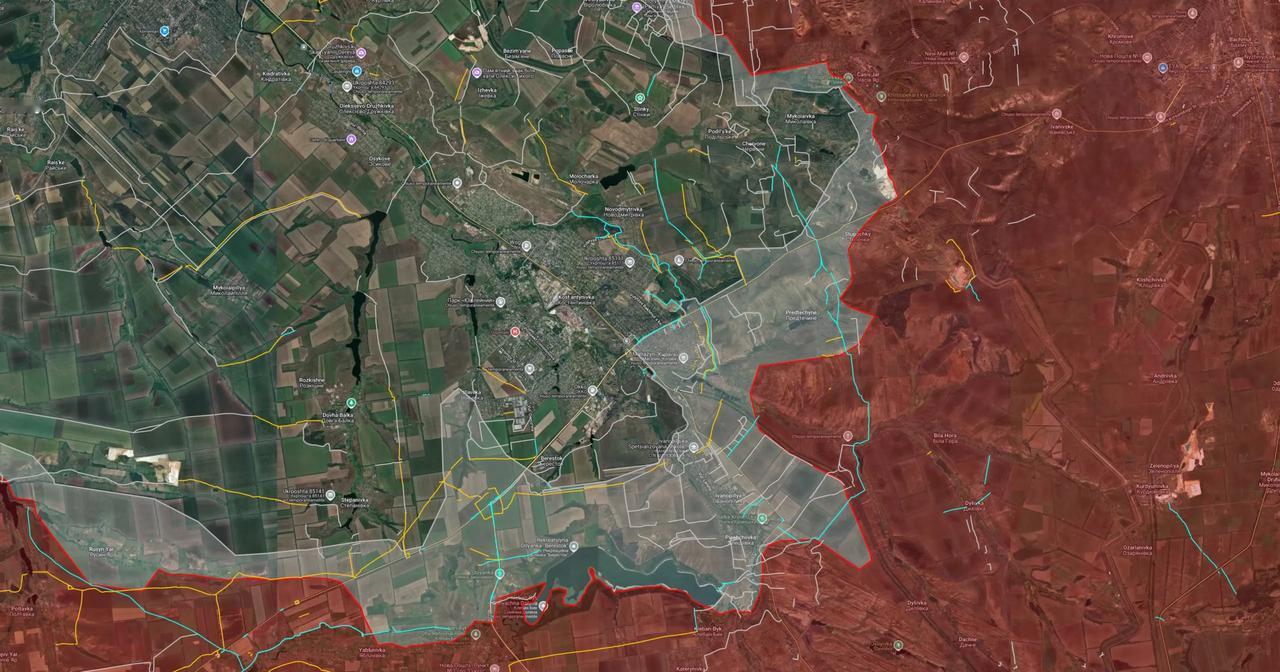 前几天俄军凭借大雾天，对康斯坦丁诺夫进行了进一步渗透。现在天晴了，可以见证渗透成