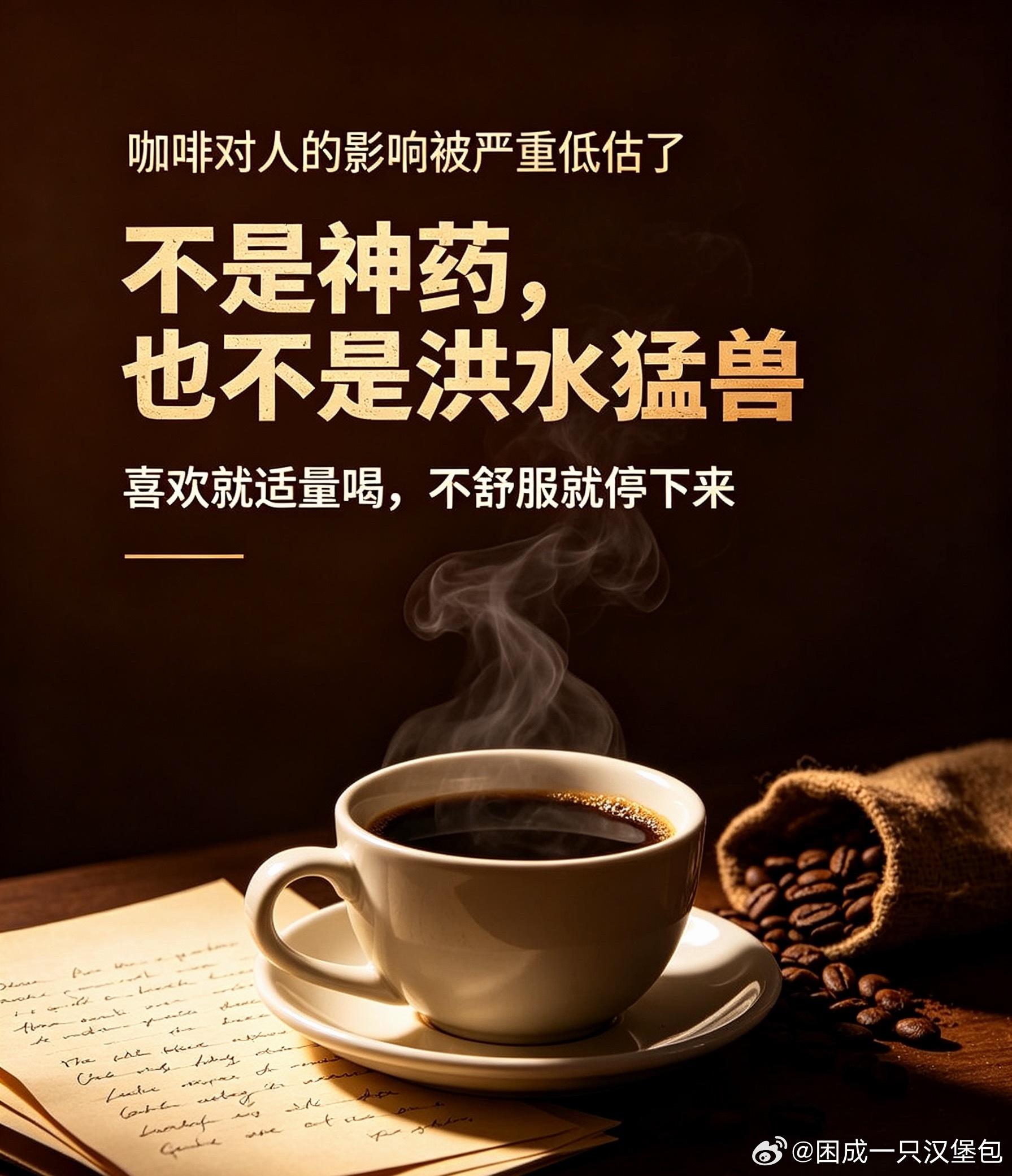 咖啡对人的影响被严重低估了 很多人只知道咖啡能提神，其实它里面超多抗氧化物质，适