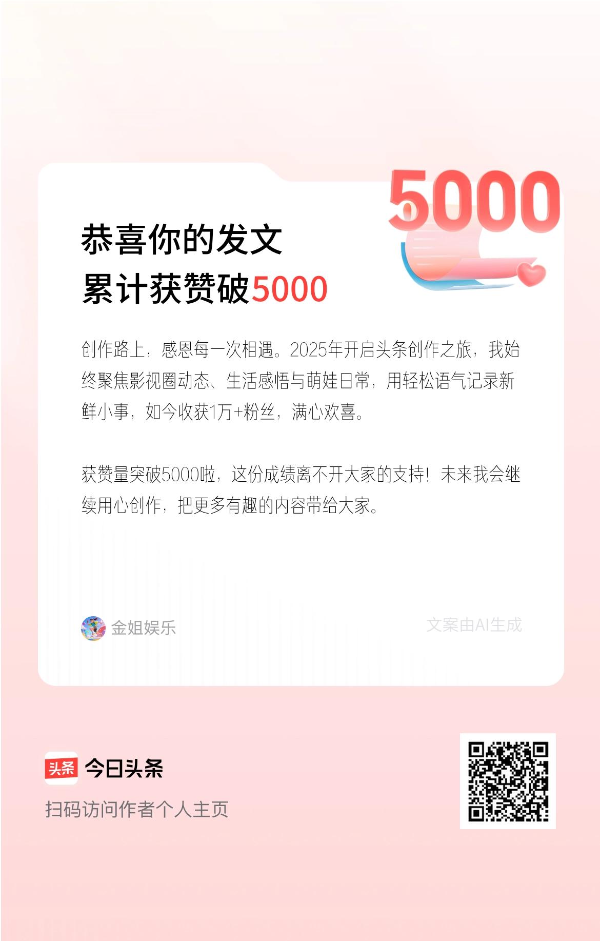 创作路上，感恩每一次相遇。2025年开启头条创作之旅，我始终聚焦影视圈动态、生活
