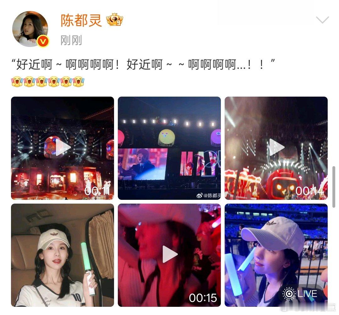 陈都灵演我看五月天演唱会陈都灵看五月天演唱会的状态，简直是我的现场回放！“好近啊