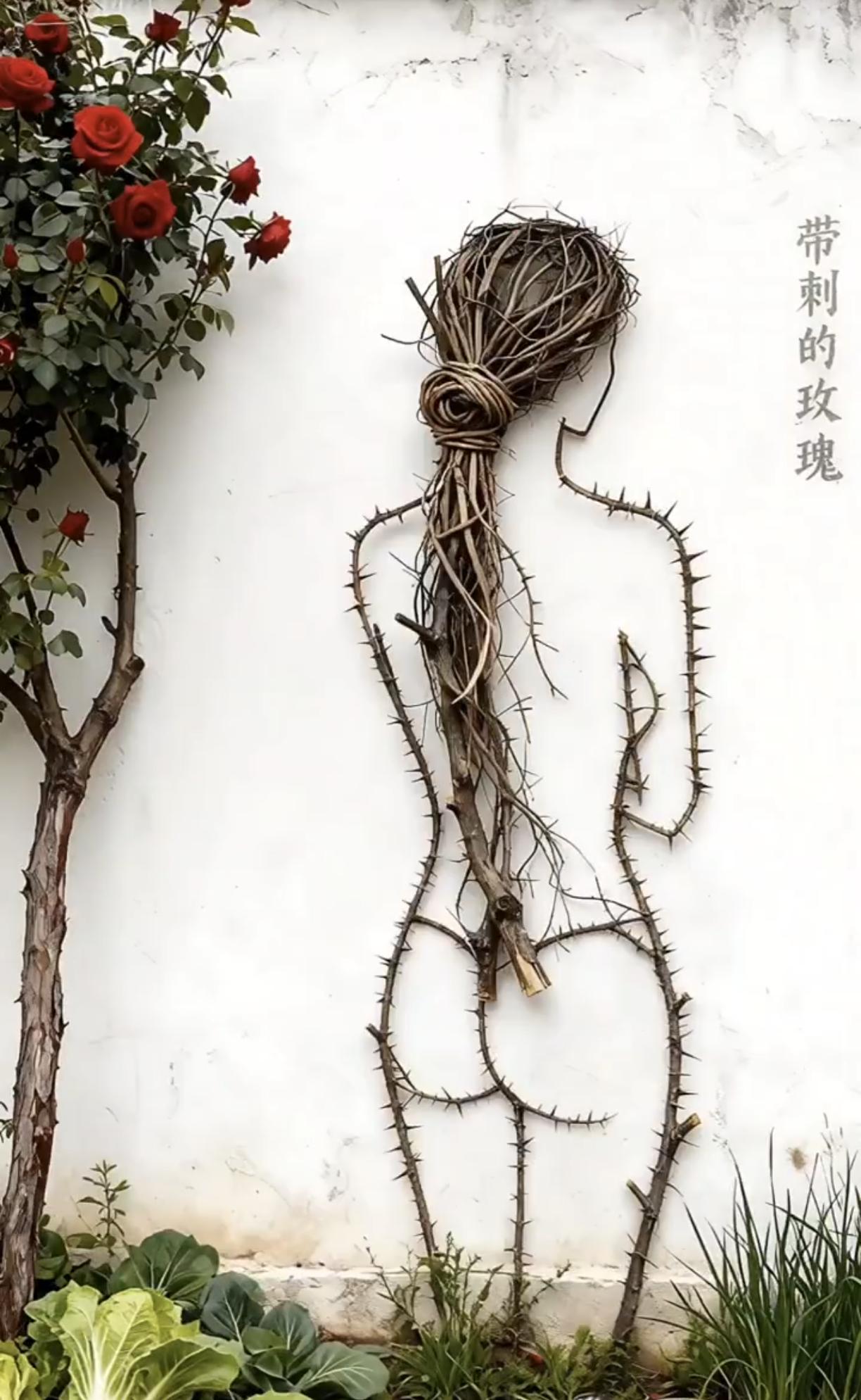 带刺的温柔
 
暮色漫过窗台时，那枝玫瑰正斜倚在青瓷瓶里。绛红花瓣晕着琥珀色的光