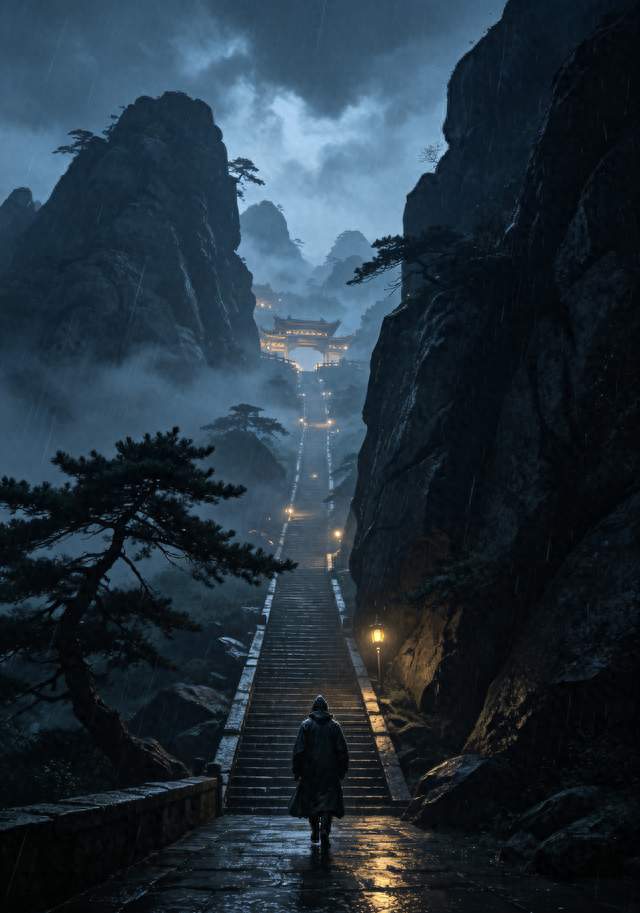 雨夜登泰山