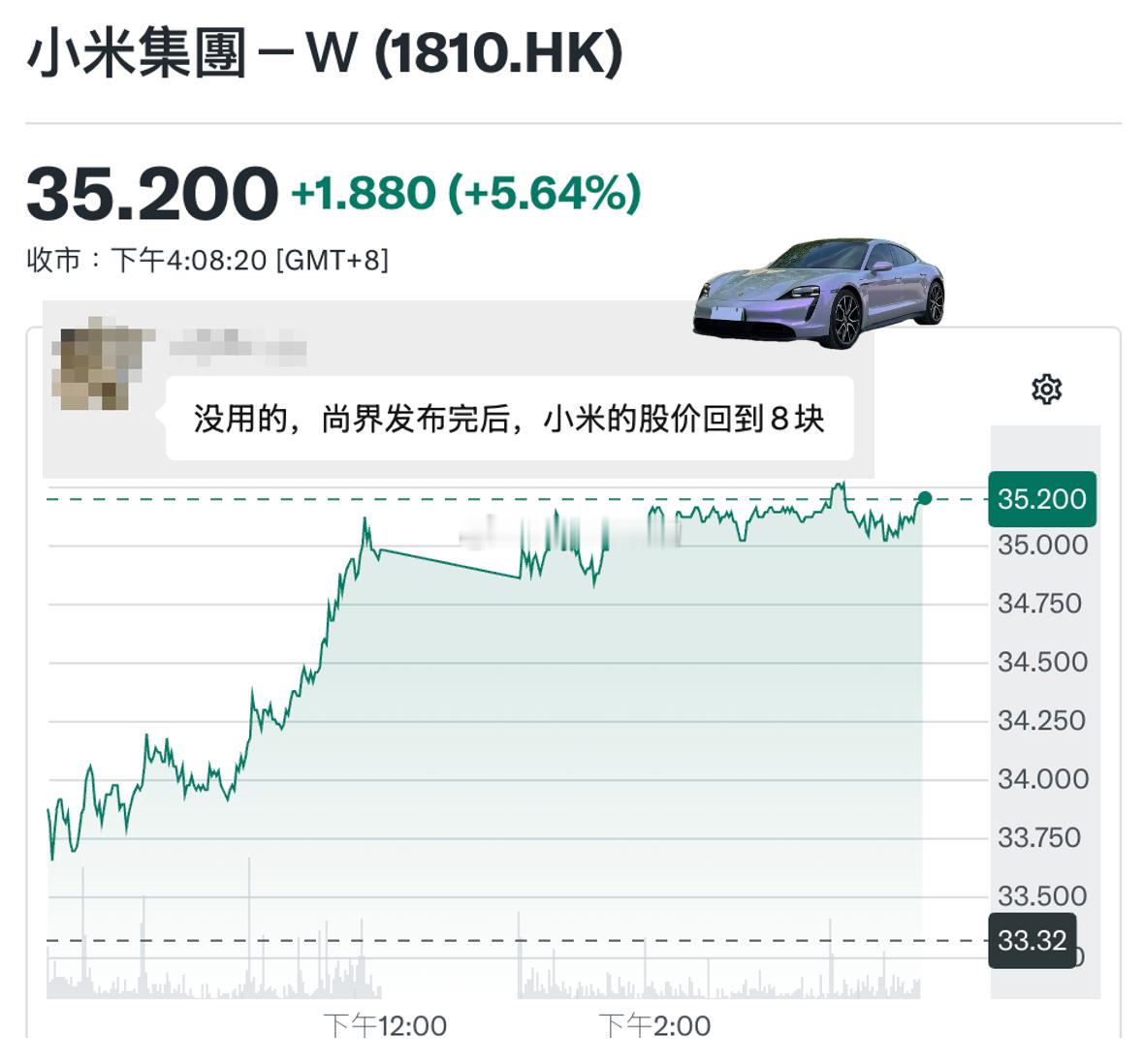 今天小米股票涨势不错，看到一个热评，瞬间心就凉了一半鸿蒙智行 小米