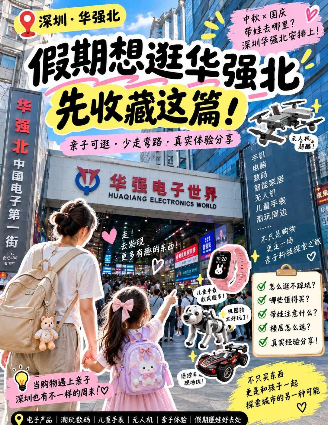 假期想逛华强北，先收藏这篇
这几天整理二刷华强北的照片，突然发现：
华强北真的很