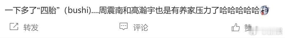 起猛了以为周震南高瀚宇有四胎 谁能够懂我看到这一段笑得多么大声，周震南和高瀚宇为