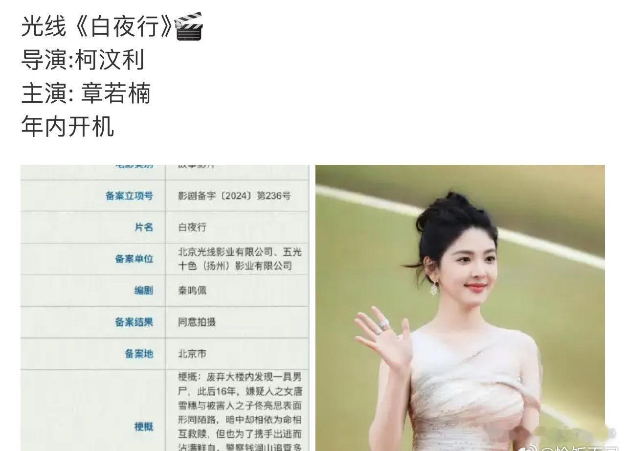 🍉白夜行是章若楠啊光线还是挺宠自己人的，怎么也是大ip了 ​​​