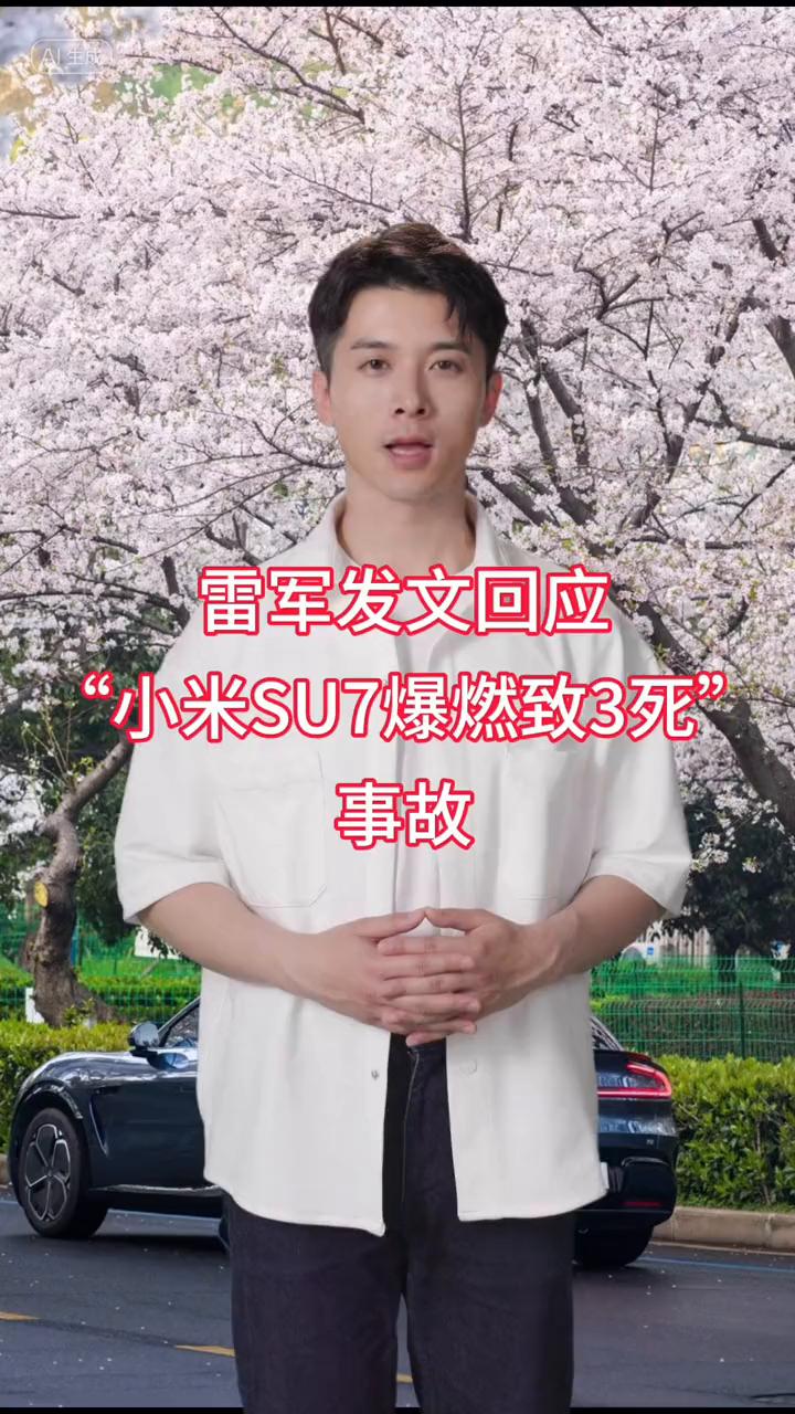 雷军发文回应小米SU7爆燃致3死事故。
刚刚雷军发文回应小米SU7爆燃致3死事故