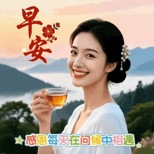 美丽的清晨
我们在不同的地方
送去共同的祝福
愿我们开心快乐
相伴永远

晨起吉