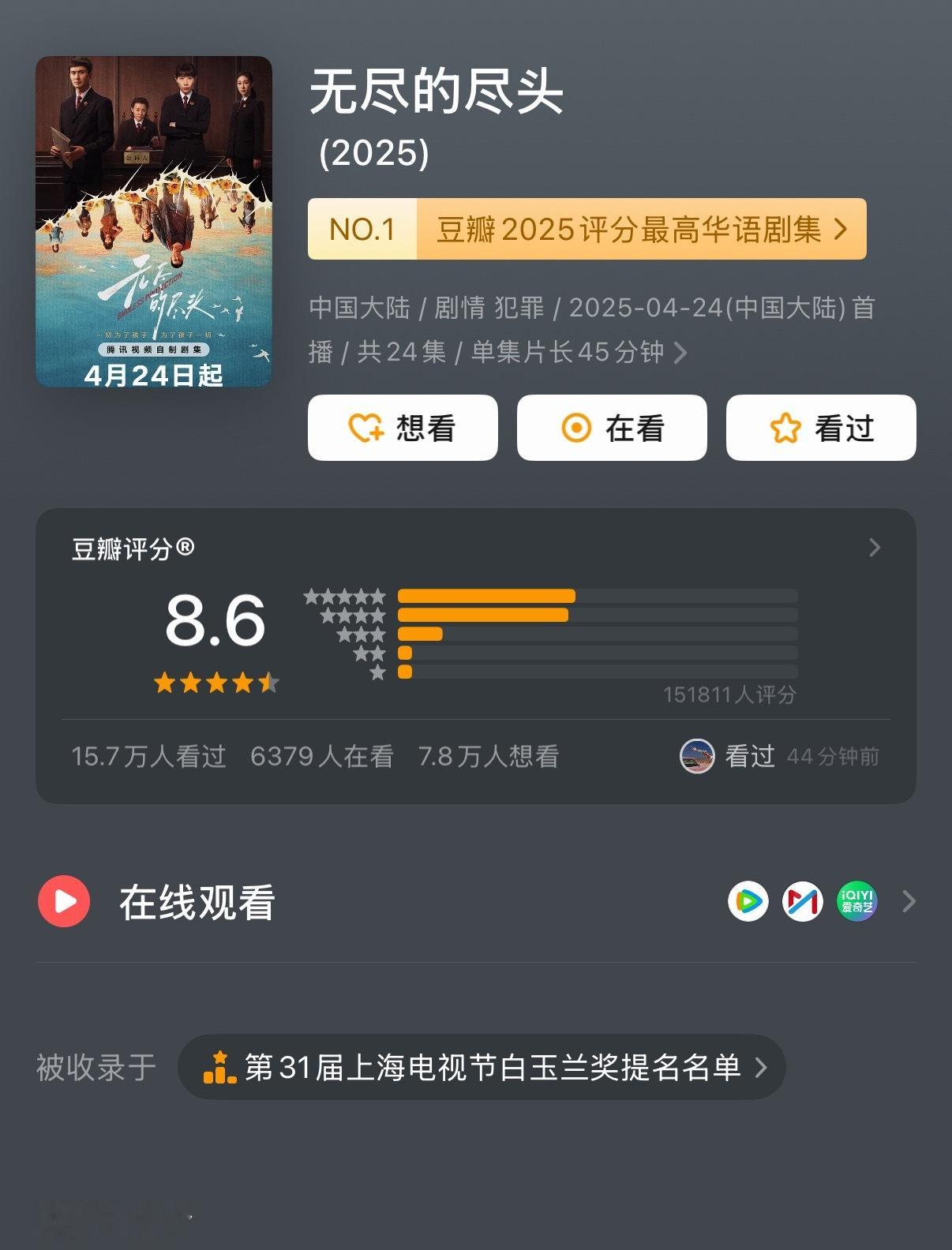 蛙趣 说无尽的尽头涨到8.6分了 这么高啊 这部剧我竟然没看过 当时我干啥去了 