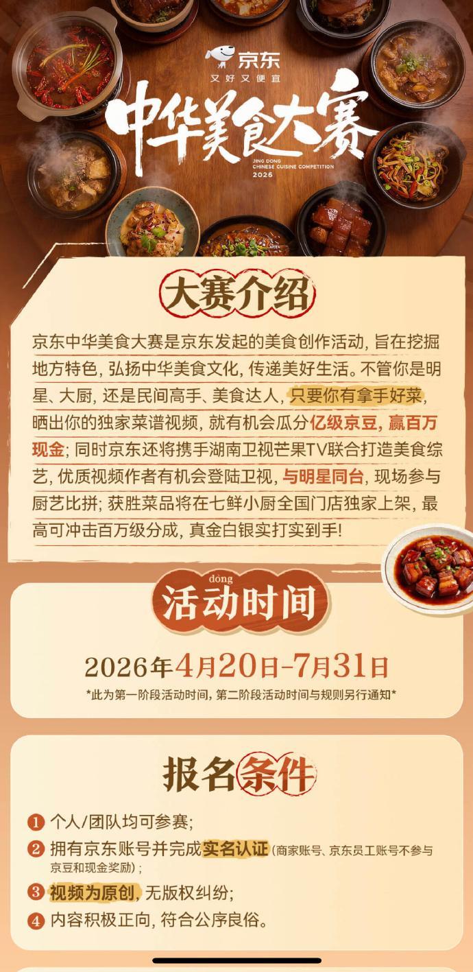 刘强东发起美食大赛生活碎片里最治愈的莫过于厨房里的烟火气，京东和芒果TV联手搞大